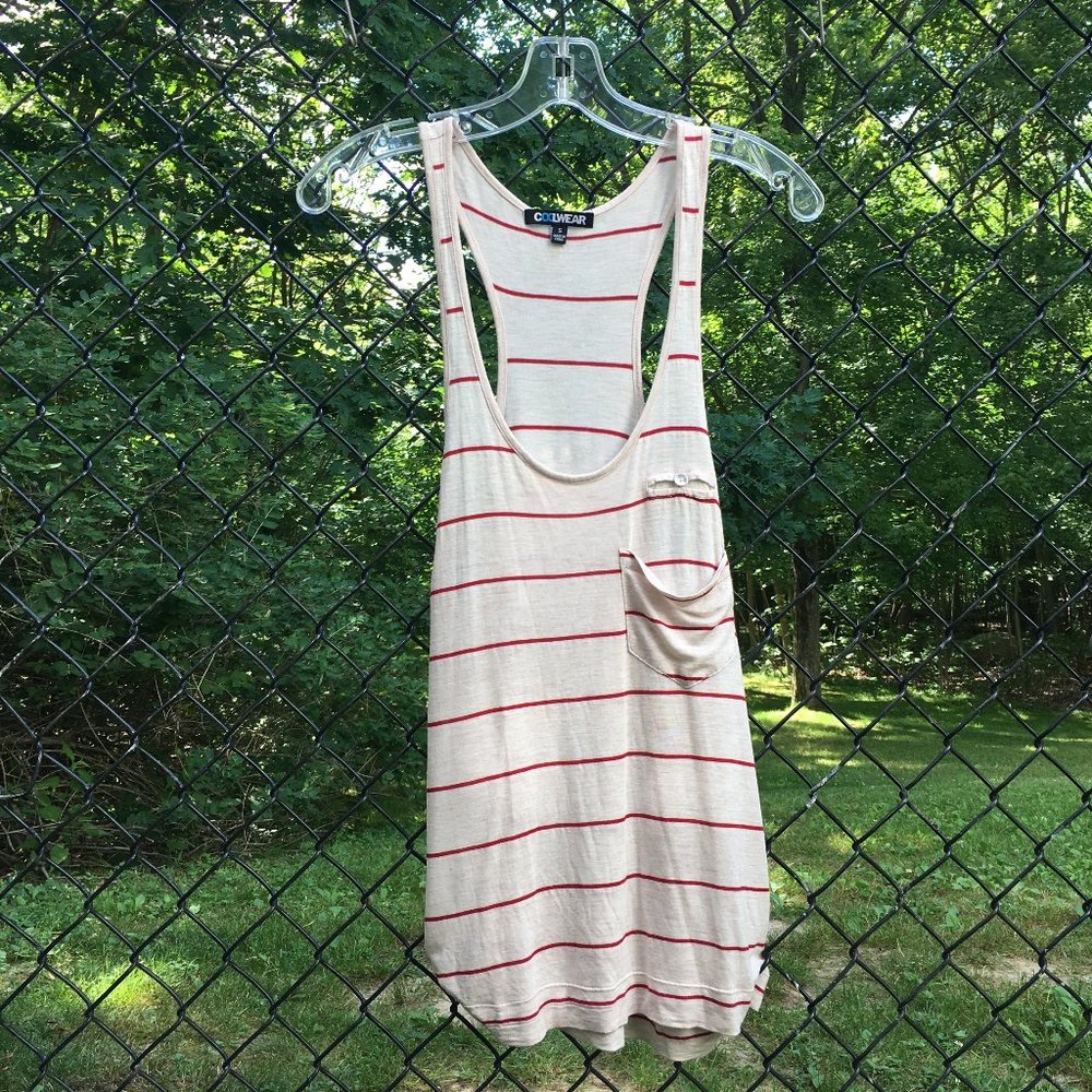Coolwear Cream & Red Striped Tank